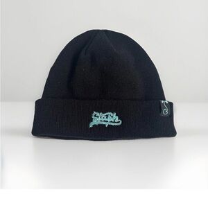 Grassroots California Black Beanie with Stash Logo Embroidered One Size